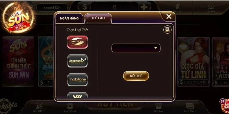 Hướng dẫn quy trình rút tiền Sunwin qua thẻ cào điện thoại