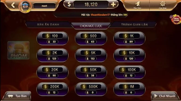 Hiểu rõ luật chơi Phỏm Sunwin