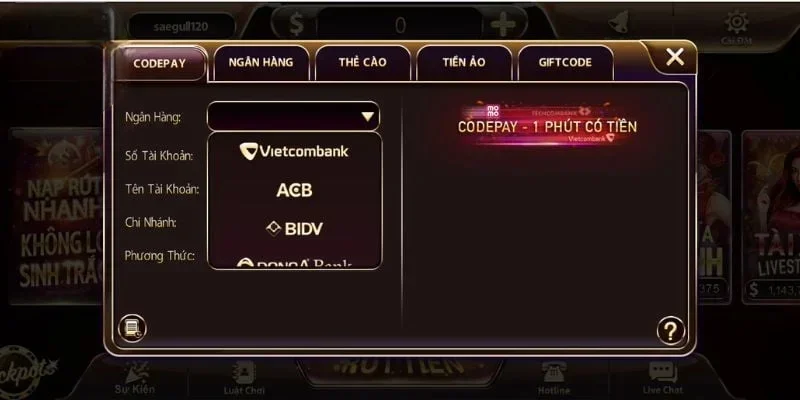 nạp tiền vào sunwin bằng Codepay