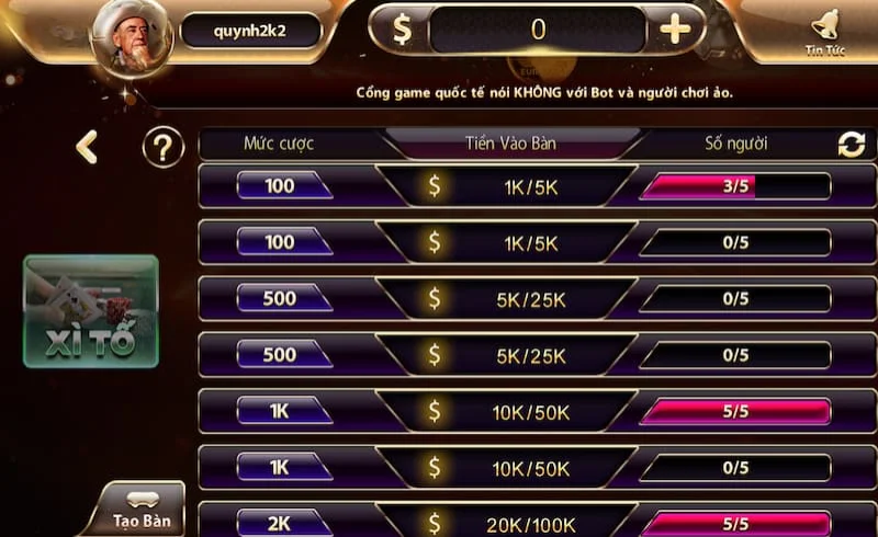 Hướng Dẫn Tham Gia Bàn Chơi