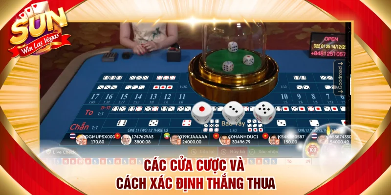 Các cửa cược và cách xác định thắng thua